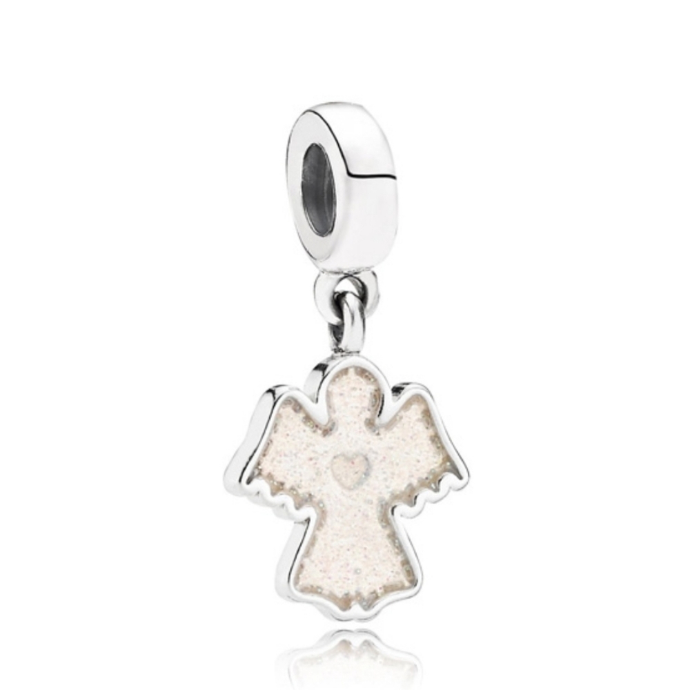 Pandora Sterling Silver Snow Angel Dangle Charm with Silver Enamel - 791238en51